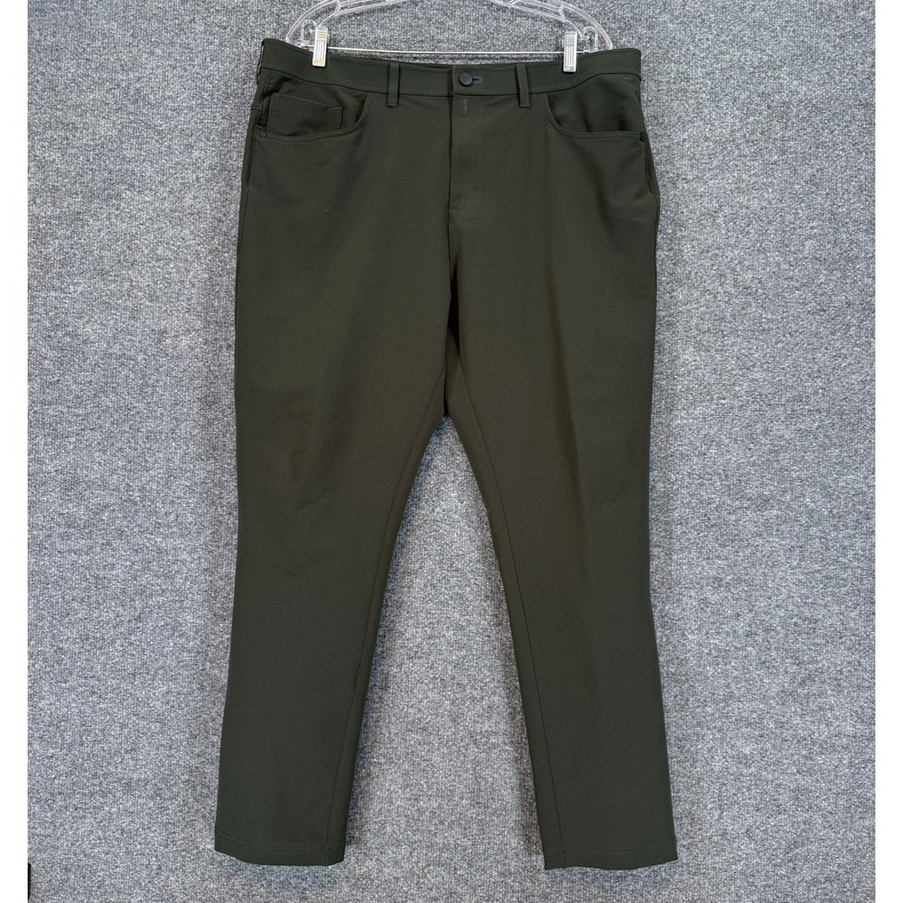 Public Rec Workday Pants Mens 38x27 Green Stretch Performance Tapered Chino